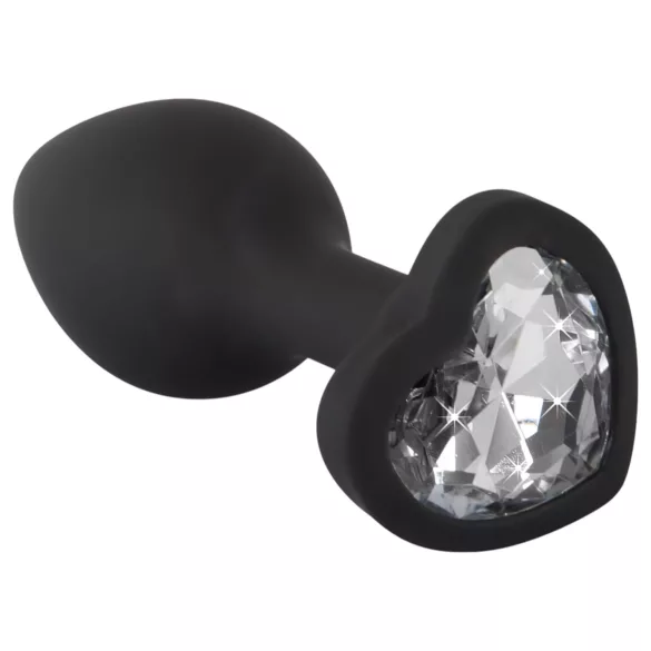 You2Toys Anal Plugg - svart med hvit stein