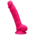 Silexd 7 - sugekopp-dildo med testikler - 17,5 cm (rosa)