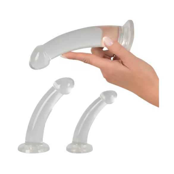 Krystallklar - penishod-analdildo sett - 3 deler (gjennomsiktig)