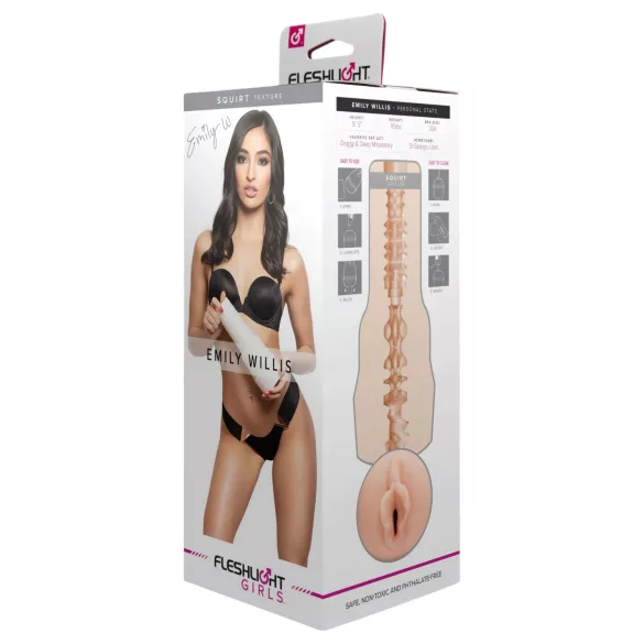 Fleshlight Emily Willis Squirt - realistisk kunstig vagina (hudfarget)