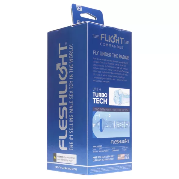 Fleshlight Flight Commander - kraftig sugemasturbator (blå)