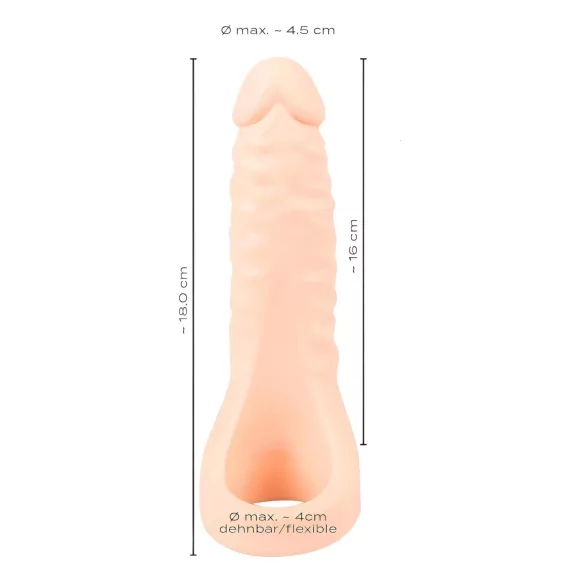 Realistixxx Double F - naturtro dildo med penisring (natur)