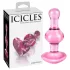 Icicles No. 75 - hjerteformet glass analplugg (rosa)