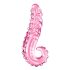 Icicles No. 24 - riflet glassdildo med tunge (rosa)