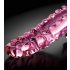 Icicles No. 24 - riflet glassdildo med tunge (rosa)