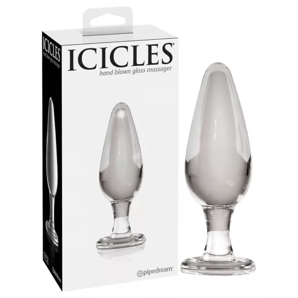 Icicles No. 26 - kjegleformet, gjennomsiktig analplugg i glass