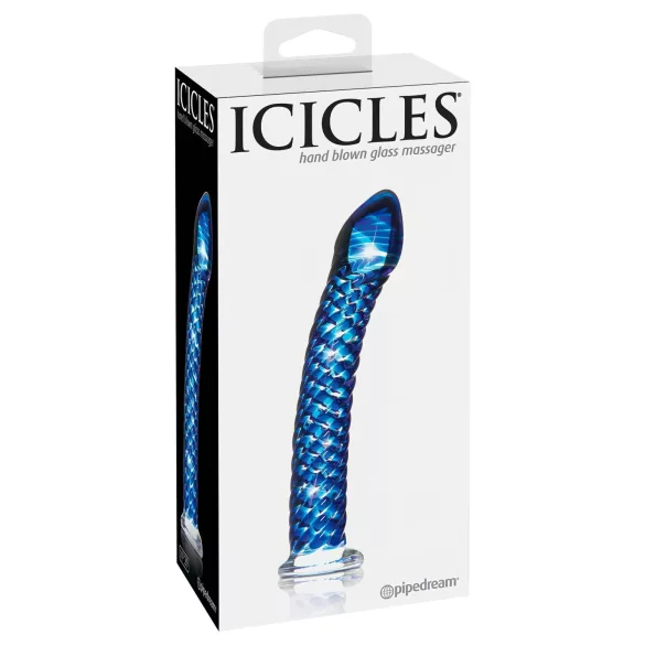 Icicles No. 29 - spiral, blå glassdildo