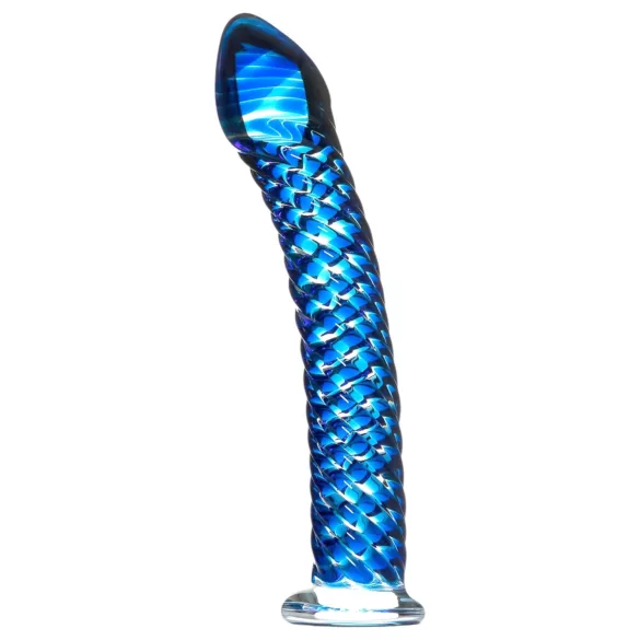 Icicles No. 29 - spiral, blå glassdildo
