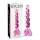 Icicles Nr. 43 - perlet, hjerteformet glassdildo (rosa)
