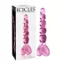 Icicles Nr. 43 - perlet, hjerteformet glassdildo (rosa)