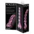 Icicles Nr. 43 - perlet, hjerteformet glassdildo (rosa)