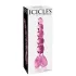 Icicles Nr. 43 - perlet, hjerteformet glassdildo (rosa)