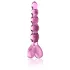 Icicles Nr. 43 - perlet, hjerteformet glassdildo (rosa)