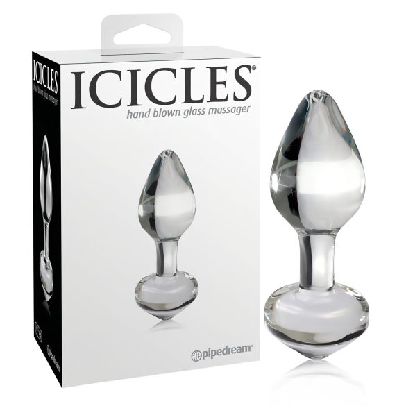Icicles No. 44 - Kjegleformet glass analplugg (gjennomsiktig)