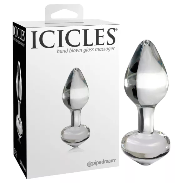 Icicles No. 44 - Kjegleformet glass analplugg (gjennomsiktig)