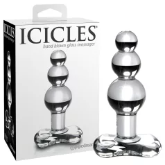   Icicles No. 47 - trippelperlet glass analplugg (gjennomsiktig)