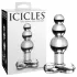 Icicles No. 47 - trippelperlet glass analplugg (gjennomsiktig)