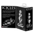 Icicles No. 47 - trippelperlet glass analplugg (gjennomsiktig)