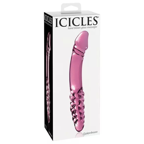 Icicles No. 57 - Dobbeltsidig glassdildo med penisform (rosa)