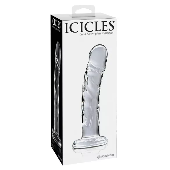 Icicles No. 62 - glassdildo med penisform (gjennomsiktig)