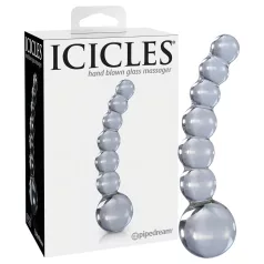 Icicles No. 66 - buet, kuleformet glassdildo (gjennomsiktig)