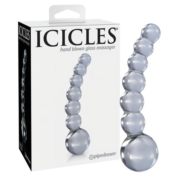 Icicles No. 66 - buet, kuleformet glassdildo (gjennomsiktig)