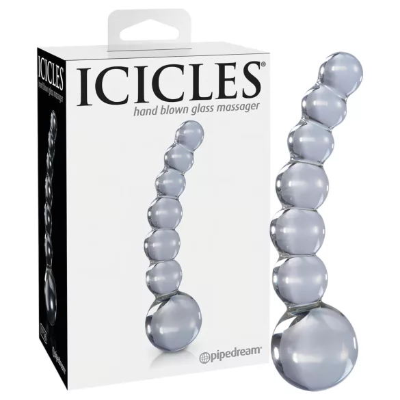 Icicles No. 66 - buet, kuleformet glassdildo (gjennomsiktig)