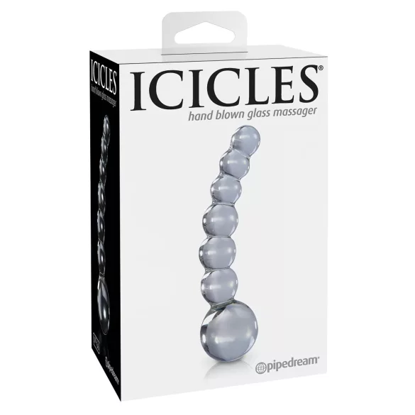 Icicles No. 66 - buet, kuleformet glassdildo (gjennomsiktig)