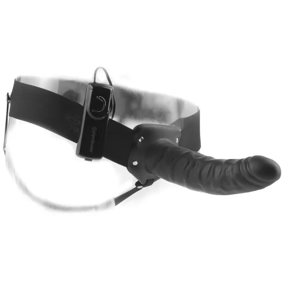 Pipedream Fetish Strap-On 8 - påsettbar, hul vibrator (svart)