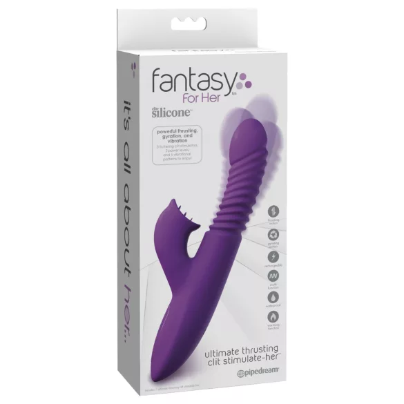 Fantasy For Her - 3-i-1 støtvibrator med varmefunksjon (lilla)