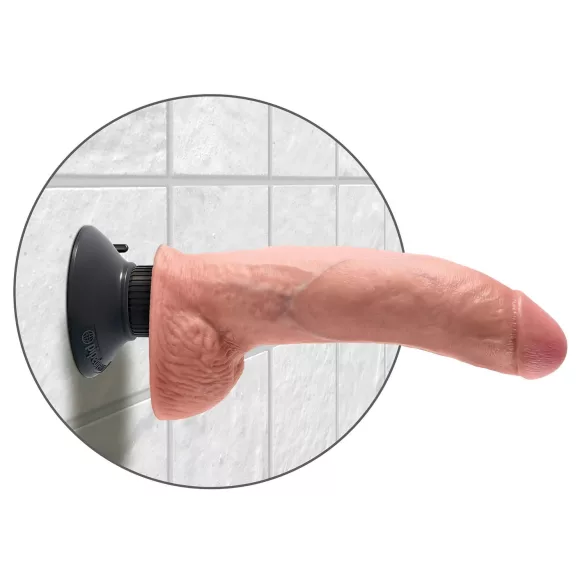 King Cock 9 - bøyelig sugekoppvibrator (26 cm) - naturtro