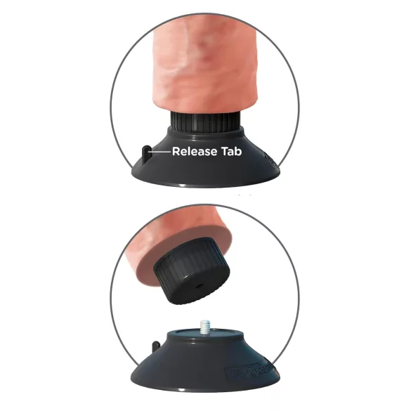 King Cock 9 - bøyelig sugekoppvibrator (26 cm) - naturtro