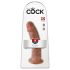 King Cock 9 - realistisk dildo med sugekopp (23 cm) - mørk hudtone