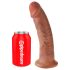 King Cock 9 - realistisk dildo med sugekopp (23 cm) - mørk hudtone