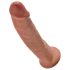 King Cock 9 - realistisk dildo med sugekopp (23 cm) - mørk hudtone