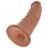 King Cock 9 - realistisk dildo med sugekopp (23 cm) - mørk hudtone
