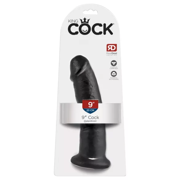 King Cock 9 - sugekopp dildo (svart)