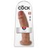 King Cock 10 - Stor dildo med sugekopp (25 cm) - mørk naturfarge