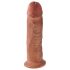 King Cock 10 - Stor dildo med sugekopp (25 cm) - mørk naturfarge