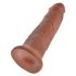 King Cock 10 - Stor dildo med sugekopp (25 cm) - mørk naturfarge