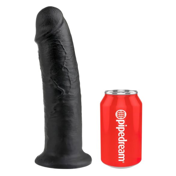 King Cock 10 - sugekoppdildo (25 cm) - svart