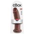 King Cock 10 - stor sugekopp dildo (25cm) - brun