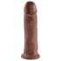 King Cock 10 - stor sugekopp dildo (25cm) - brun