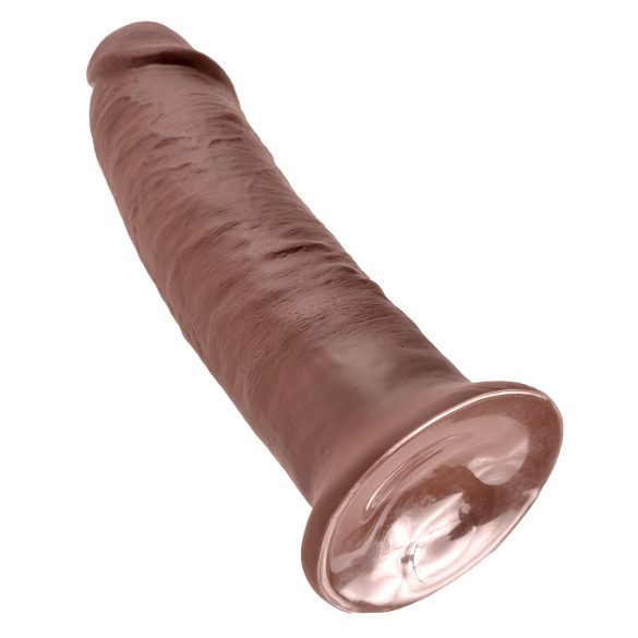 King Cock 10 - stor sugekopp dildo (25cm) - brun