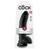 King Cock 9 - stor sugekopp dildo med testikler (23cm) - svart