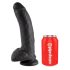 King Cock 9 - stor sugekopp dildo med testikler (23cm) - svart