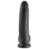 King Cock 9 - stor sugekopp dildo med testikler (23cm) - svart