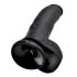 King Cock 9 - stor sugekopp dildo med testikler (23cm) - svart