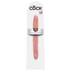 King Cock 12 Slim - naturtro dobbel dildo (31 cm) - naturlig