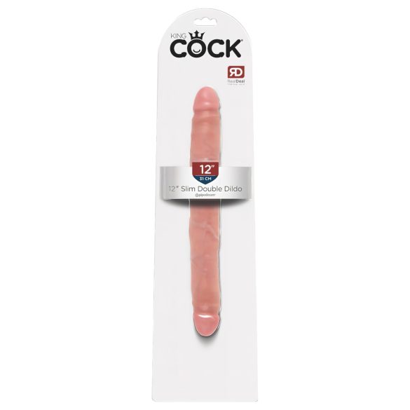 King Cock 12 Slim - naturtro dobbel dildo (31 cm) - naturlig